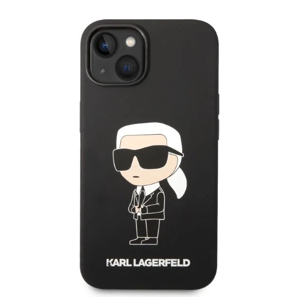 Karl Lagerfeld Iphone 14 Plus / 15 Plus 6.7" Hardcase Black Silicone Ikonik Magsafe