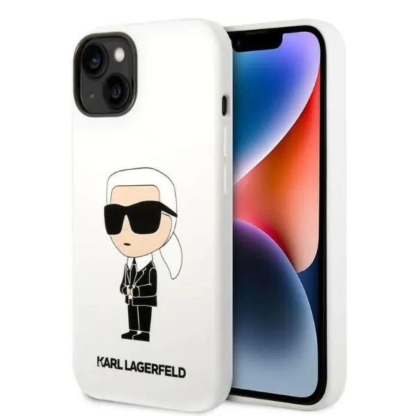 Karl Lagerfeld Iphone 14 Plus/15Plus 6.7" Hardcase White Silicone Ikonik