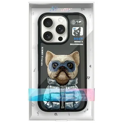 Nimmy Case Cool&Cute 2.0 Dog For Iphone 16 Pro Max Black
