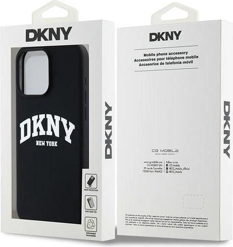 Dkny Iphone 15 Plus / 14 Plus 6.7" Black Hardcase Liquid Silicone White Printed Logo Magsafe