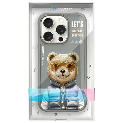 Nimmy Case Cool&Cute 2.0 Bear For Iphone 16 Pro Max Gray