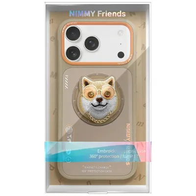 Nimmy Case Glasses Cool Dog Compatible With Magsafe For Iphone 17 Pro Max Beige