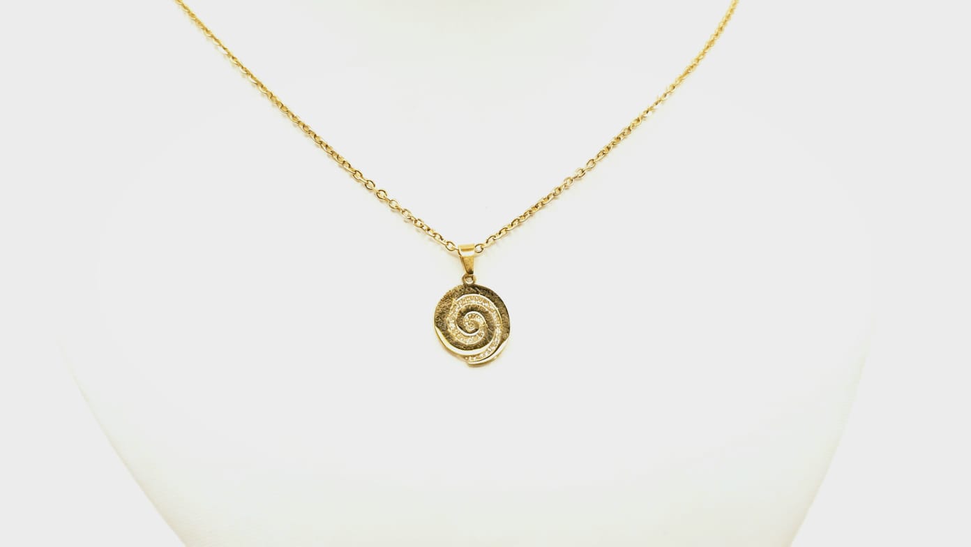 Gold Spiral Shape Necklace Small. Cod. 07