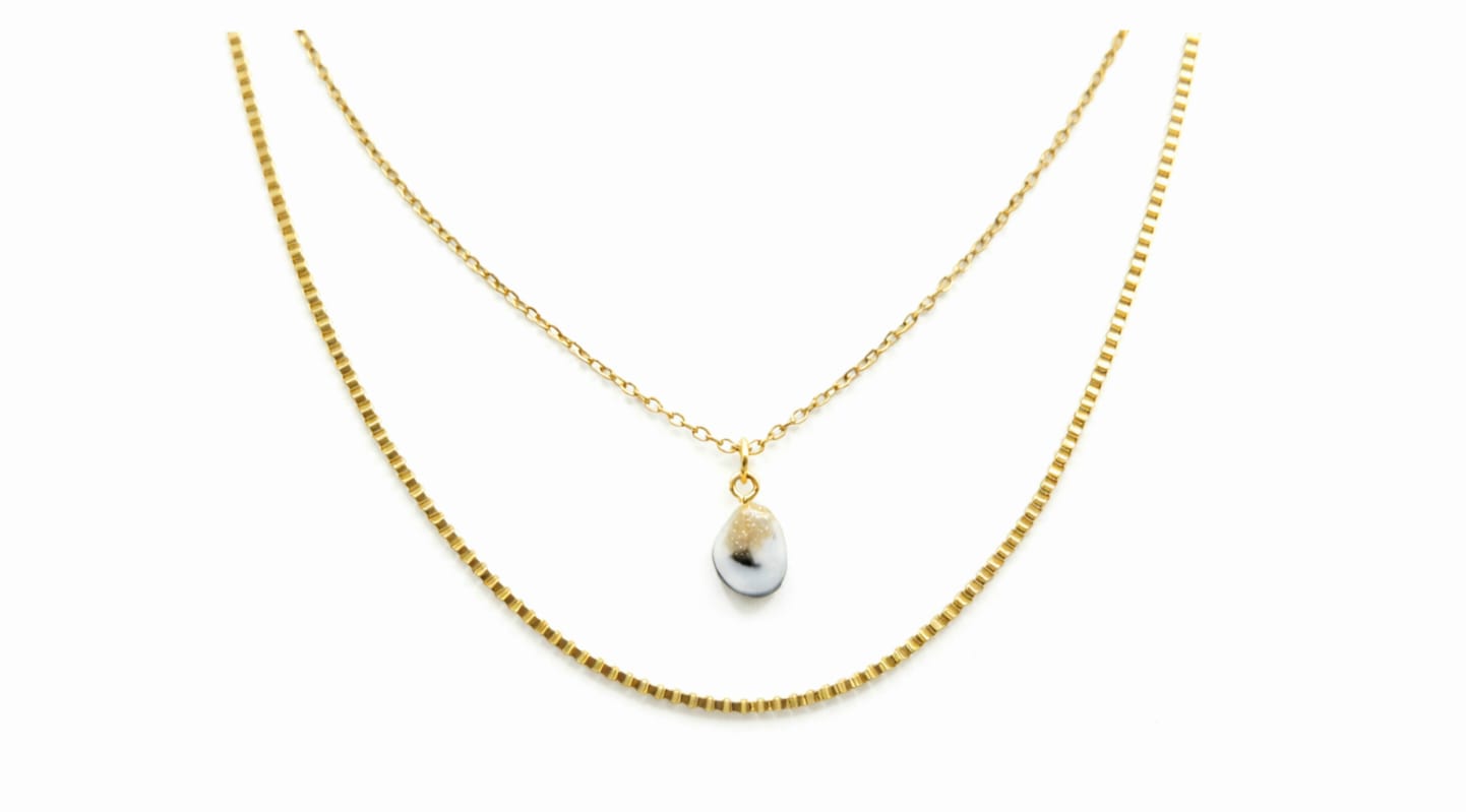 Double Gold Stainless Steel Chain Necklace. Cod.21