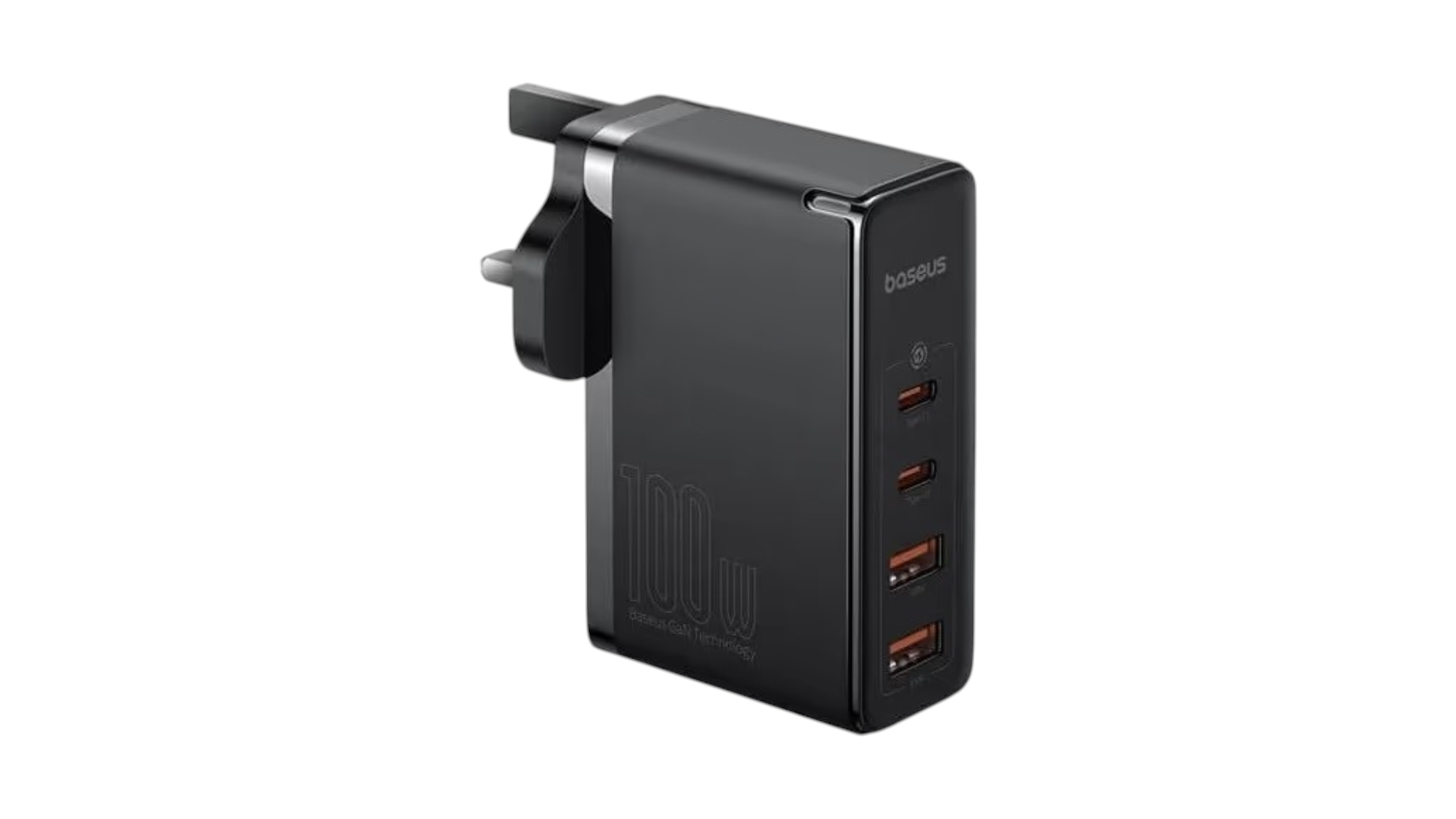 Baseus Charger Wall 100W 2xUSB-C 2xUSB-A UK+100W USB-C Cable Black
