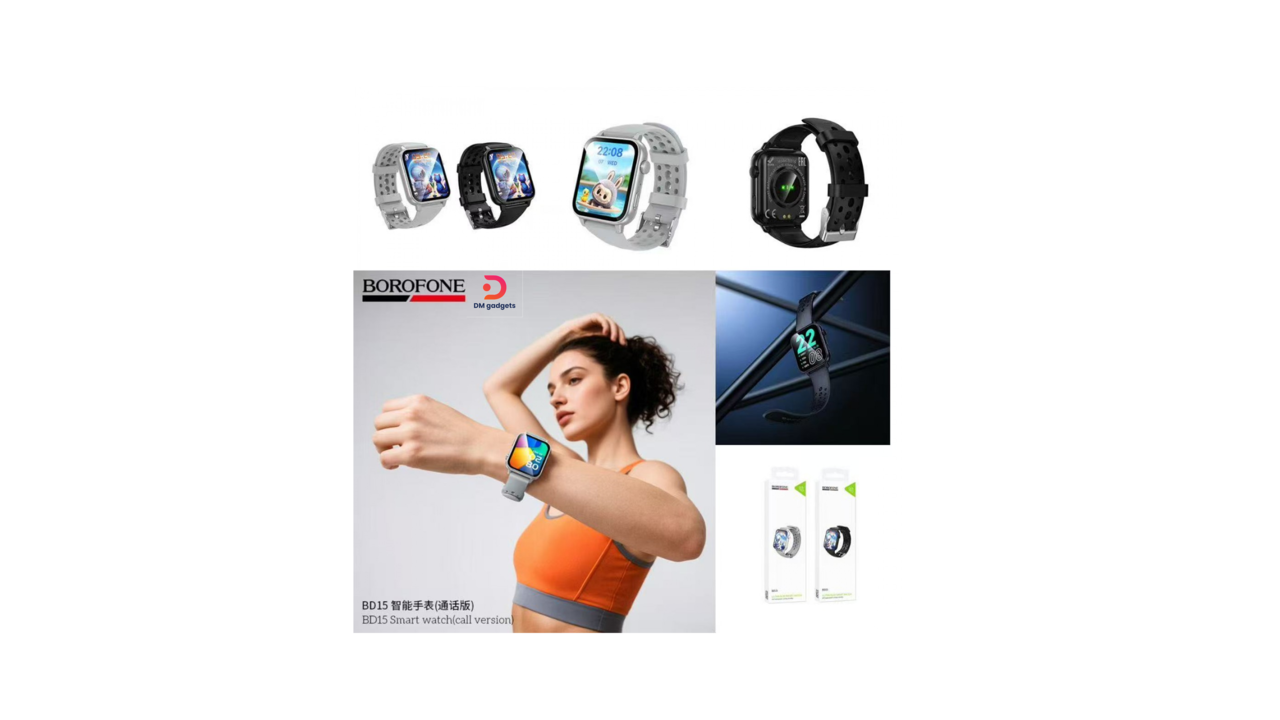 600A-4#Borofone®BD15 Smartwatch 1.83″ TFT 32 MB ROM, IP67 – black