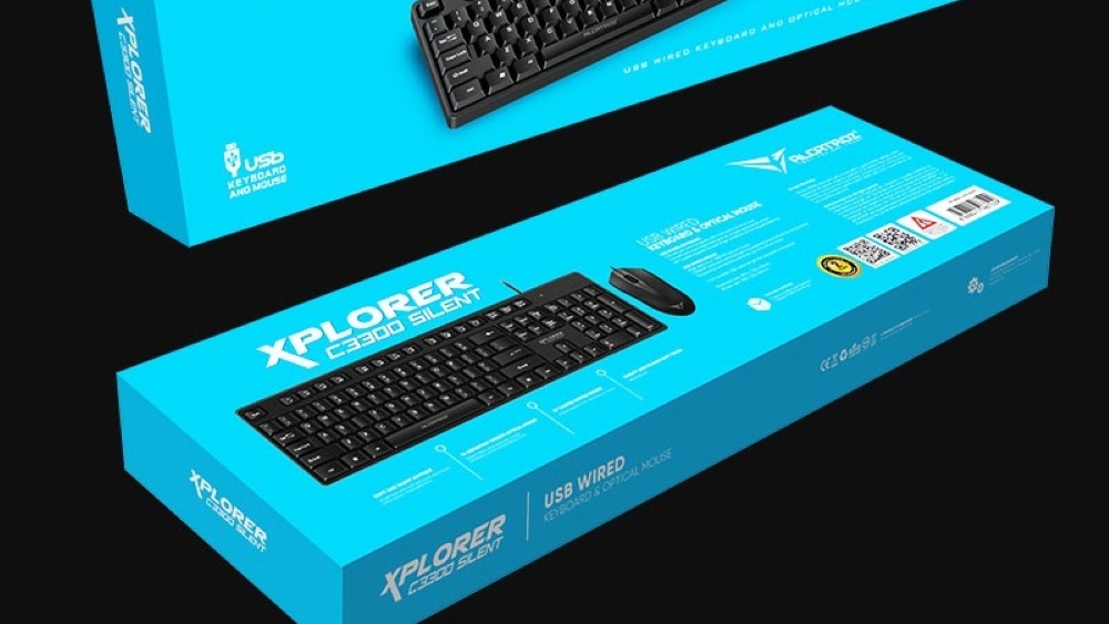 Alcatroz XPLORER C3300 Wired Keyboard & Mouse Black