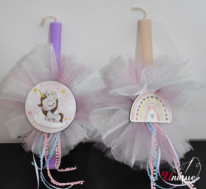 Rainbow Easter Candle Lampada