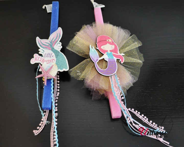 Ittle mermaid Easter candle pink Lampada