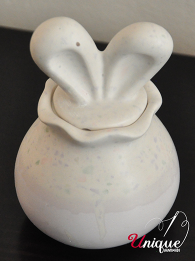 Rabbit Ear Candle Jar Colorful Chips Lilac Easter DecorationLampada