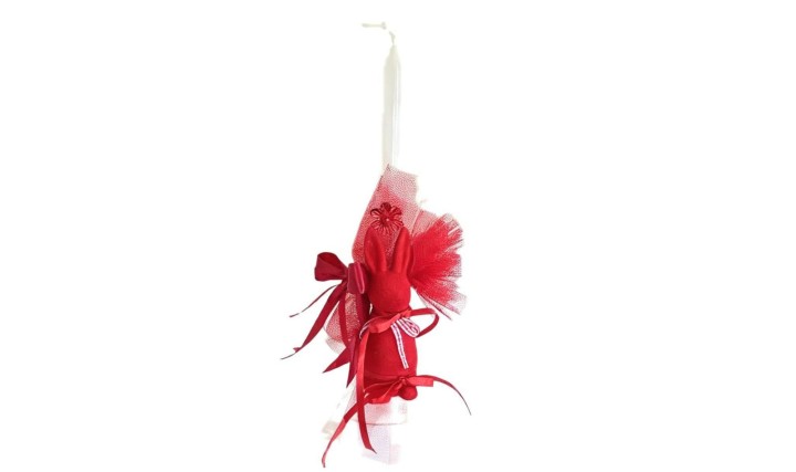 RED EASTER CANDLE LAMPADA WITH RED RABBIT. Cod. 10
