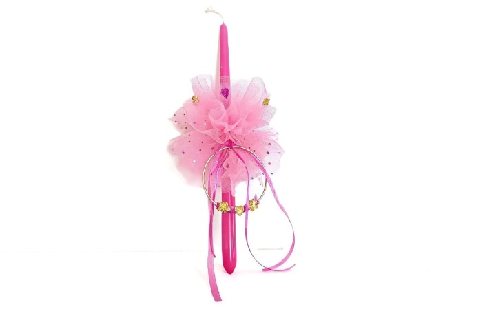 FUCHSIA EASTER CANDLE LAMPADA WITH BALLERINA. Cod. 11