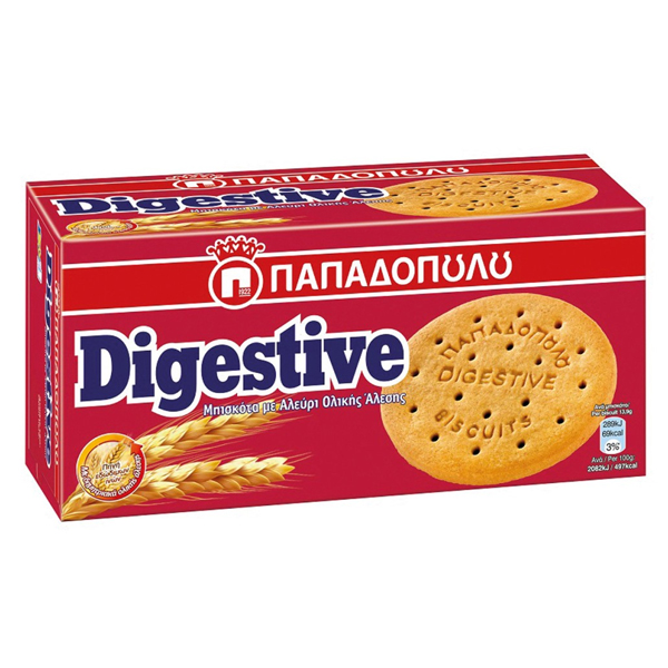 PAPADOPOULOS Digestive Wholegrain Biscuits 250G