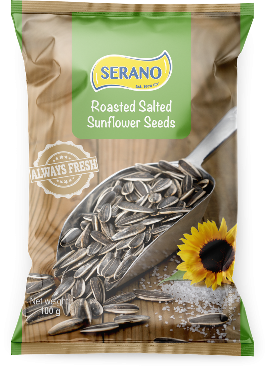 SERANO Roasted Salted Sunflower Seeds 100G