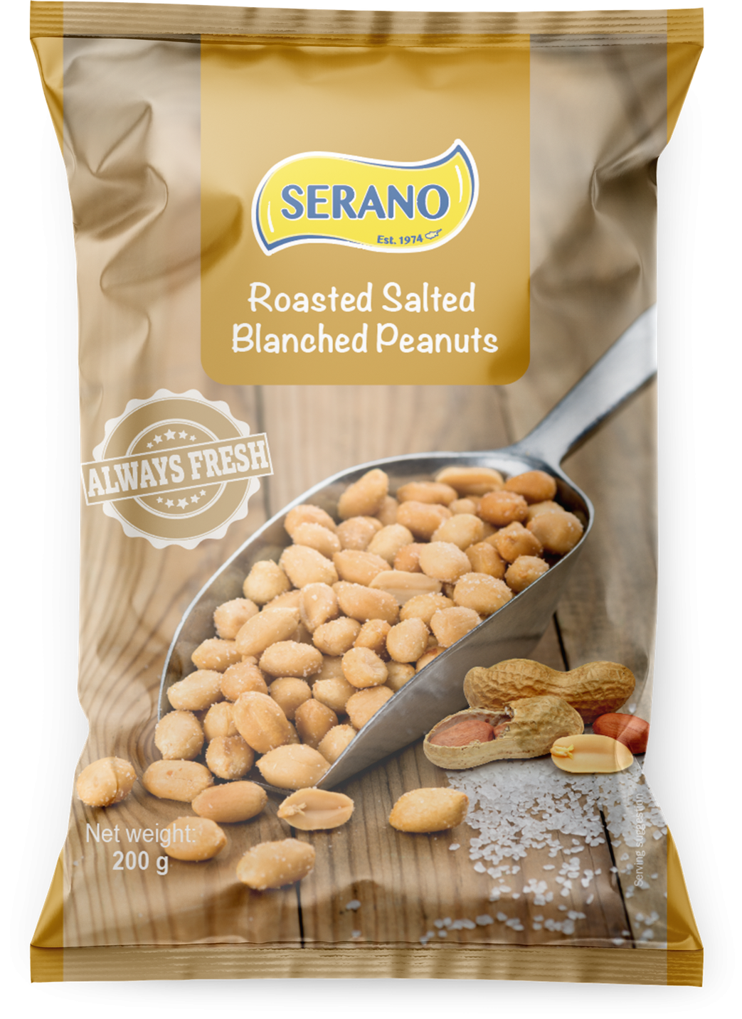 SERANO Roasted Salted Blanched Peanuts 200G