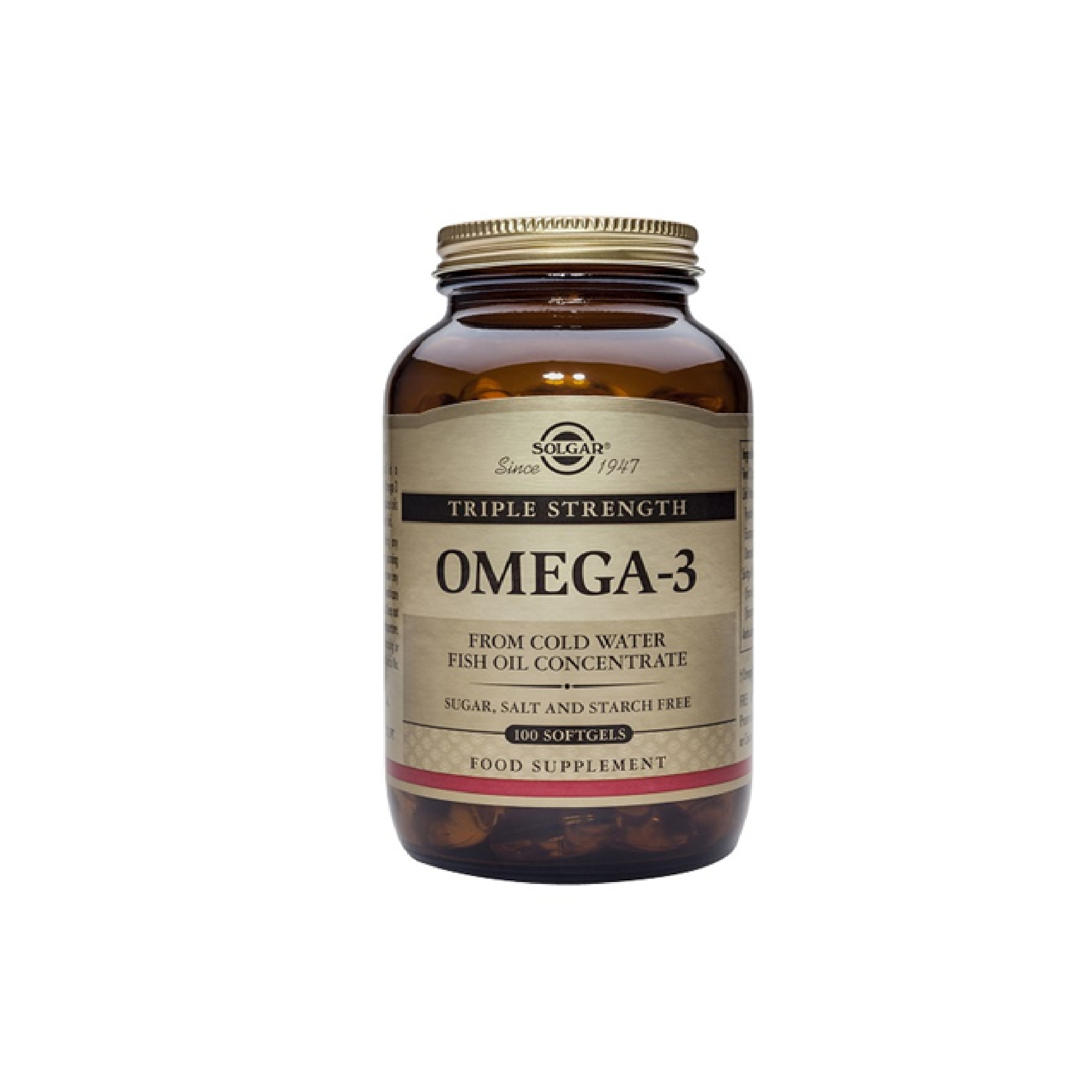 SOLGAR OMEGA-3 TRIPLE STRENGTH 100CAPS