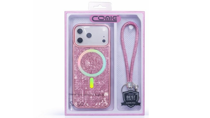Glitter iPhone 17 pro max Case with Magnetic Ring & Wrist Strap