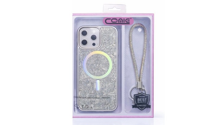 Glitter iPhone 17 pro max Case with Magnetic Ring & Wrist Strap