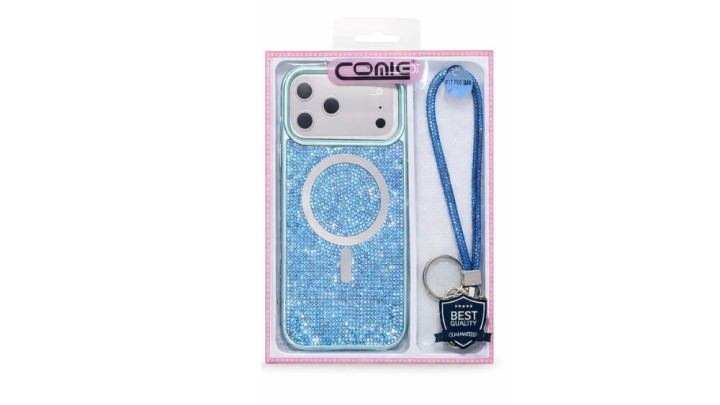 Glitter iPhone 17 pro max Case with Magnetic Ring & Wrist Strap