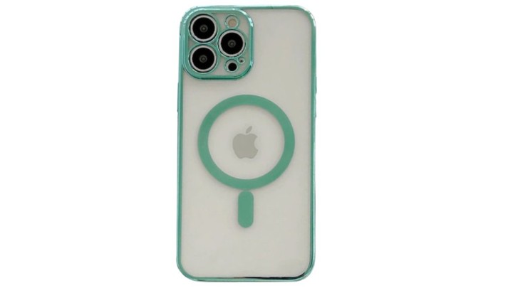MagSafe Clear iPhone Case with light green Edge – Slim, Protective iphone 15 pro
