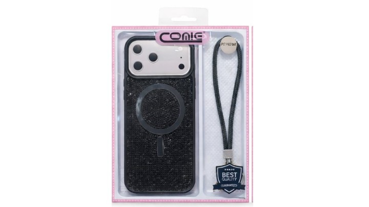 Glitter iPhone 17 pro Case with Magnetic Ring & Wrist Strap