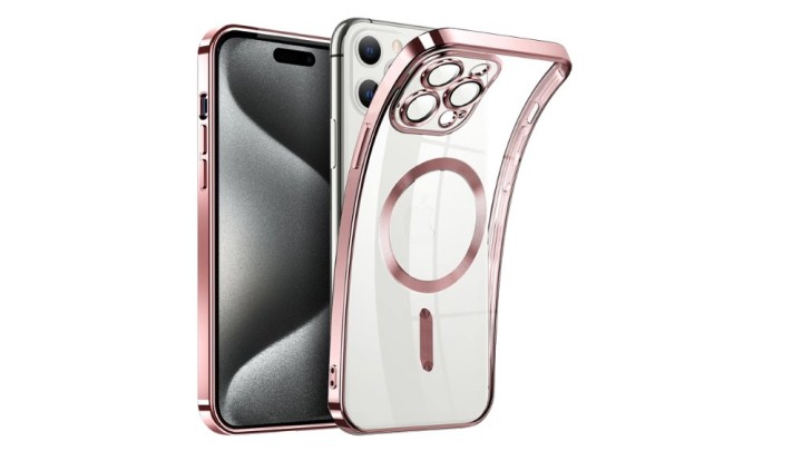 MagSafe Clear iPhone Case with rosegold Edge – Slim, Protective iphone 16 pro