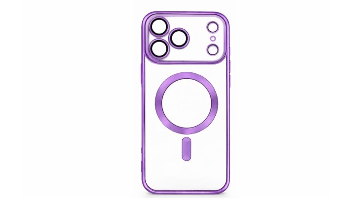 MagSafe Clear iPhone Case with purple Edge – Slim, Protective Iphone 17promax