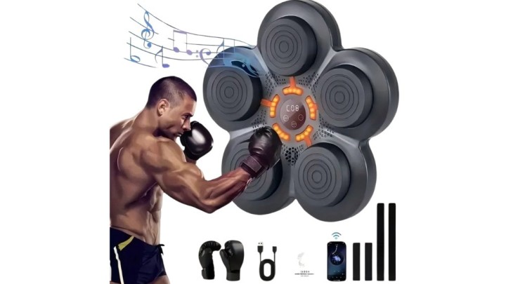 Interactive musical boxing with 5 targets