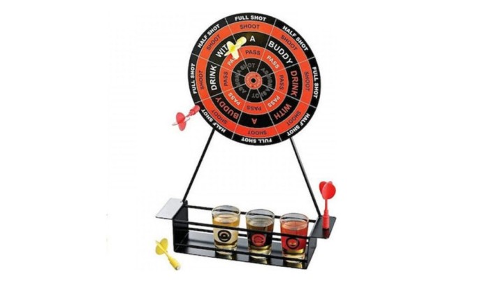 Dartboard Drinking Game with Shot Glasses – Fun Party Bar Game