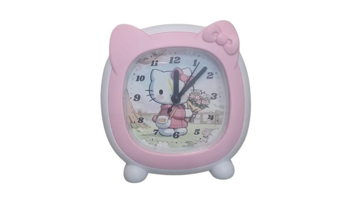 Cute Hello Kitty Alarm Clock for Kids – Cartoon Bedside Clock (1×AA Battery)