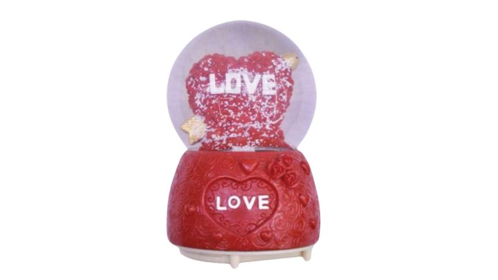 LOVE Snow Globe with Heart Design
