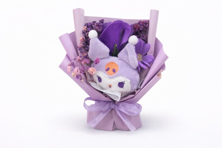 Kuromi Plush Flower Bouquet – Kawaii Sanrio Gothic Cute Gift