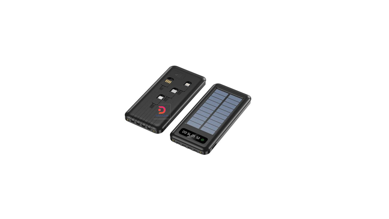 185RS1#YM®519 Powerbank with solar panel – 4in1 – 10,000mAh – Black