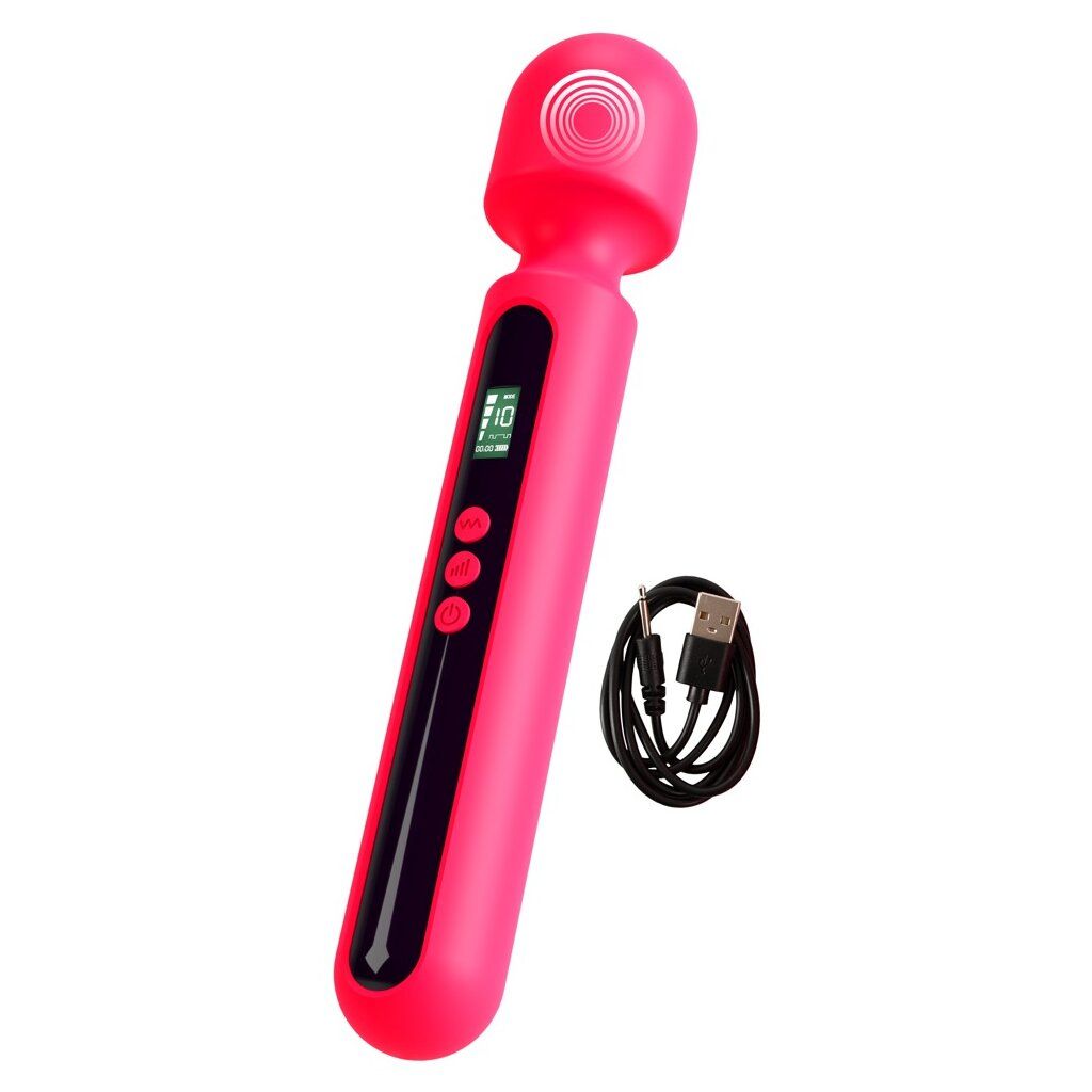 PINK SUNSET WAND VIBRATOR WITH DISPLAY 10 SPEED