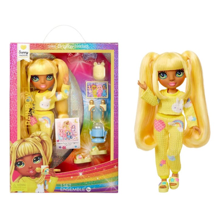 MGA Entertainment Rainbow High Junior High Pj Party Doll - Sunny 503682-Euc