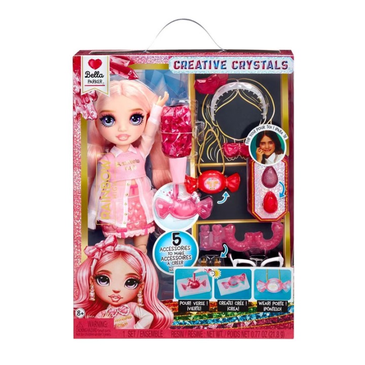 MGA Entertainment Rainbow High Creative Crystals Fashion Doll- Bella 121367-Euc 121350-Euc