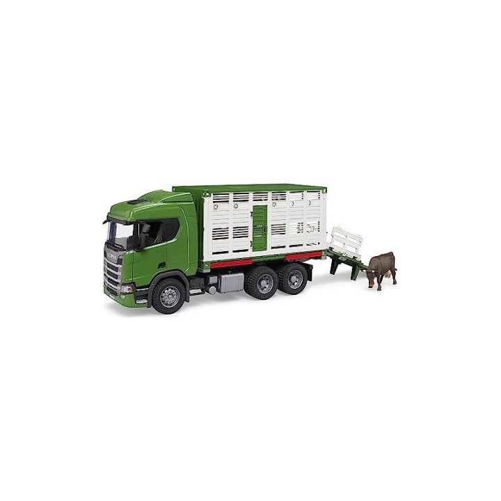 Bruder 3548 Scania Super 560R Tiertransport-Lkw Mit 1 Rind  8+ years