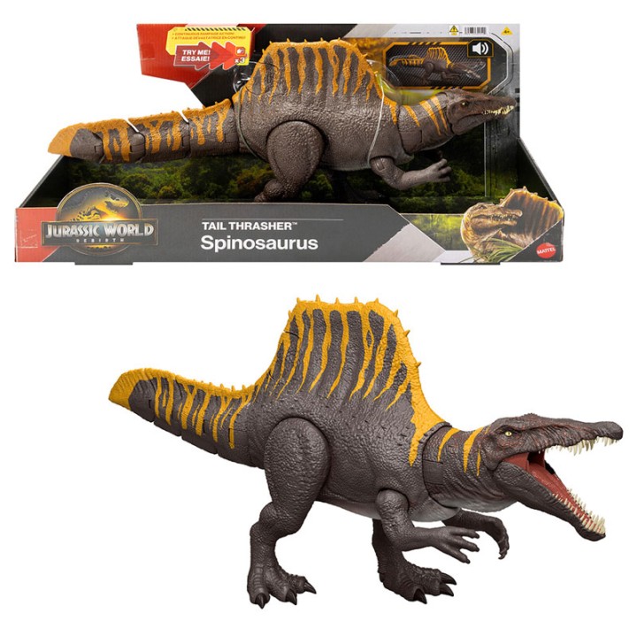 Mattel Jurassic World Rebirth-Spinosayros Me Dipli Leitoyrgia Epithesis & Ichoys Jgb56  6+ years