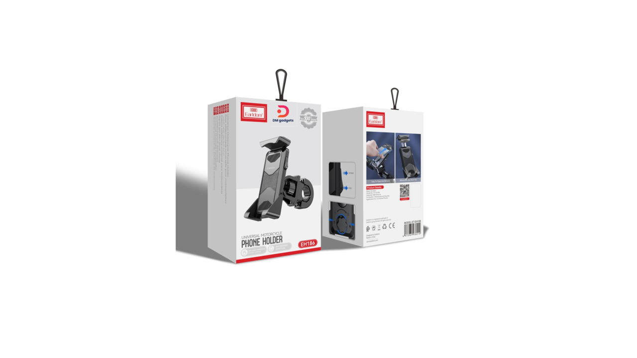 428C#Earldom®EH186 Universal Motorcycle Phone Holder – Black