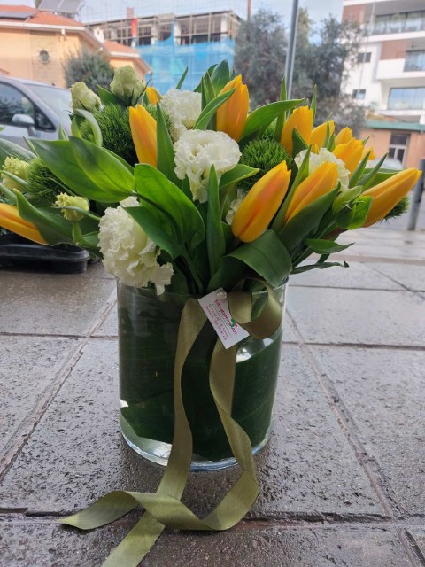 Vased Arrangment with Spring Flowers