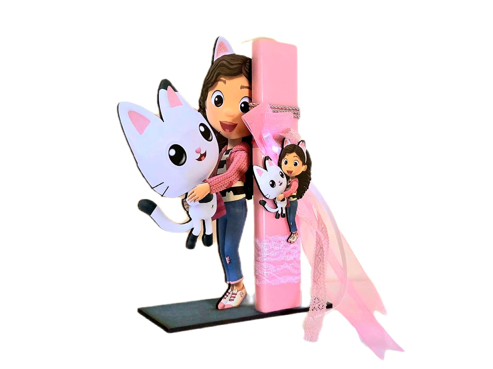 EASTER  CANDLE WITH GABBY DECORATION .