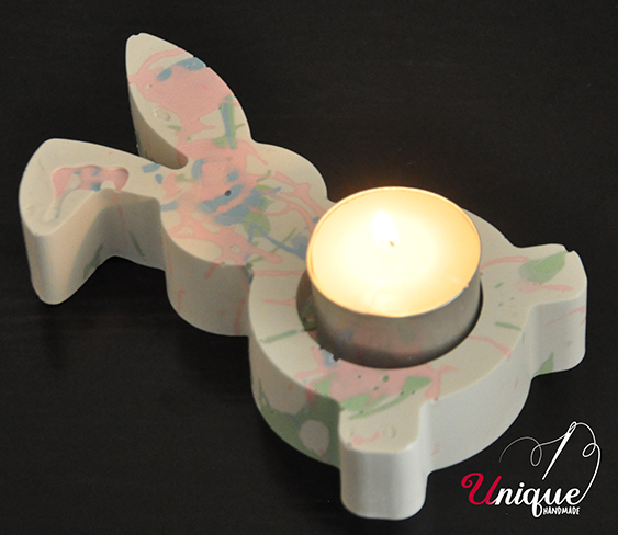 Colorful Bunny Candle Holder Easter Decoration