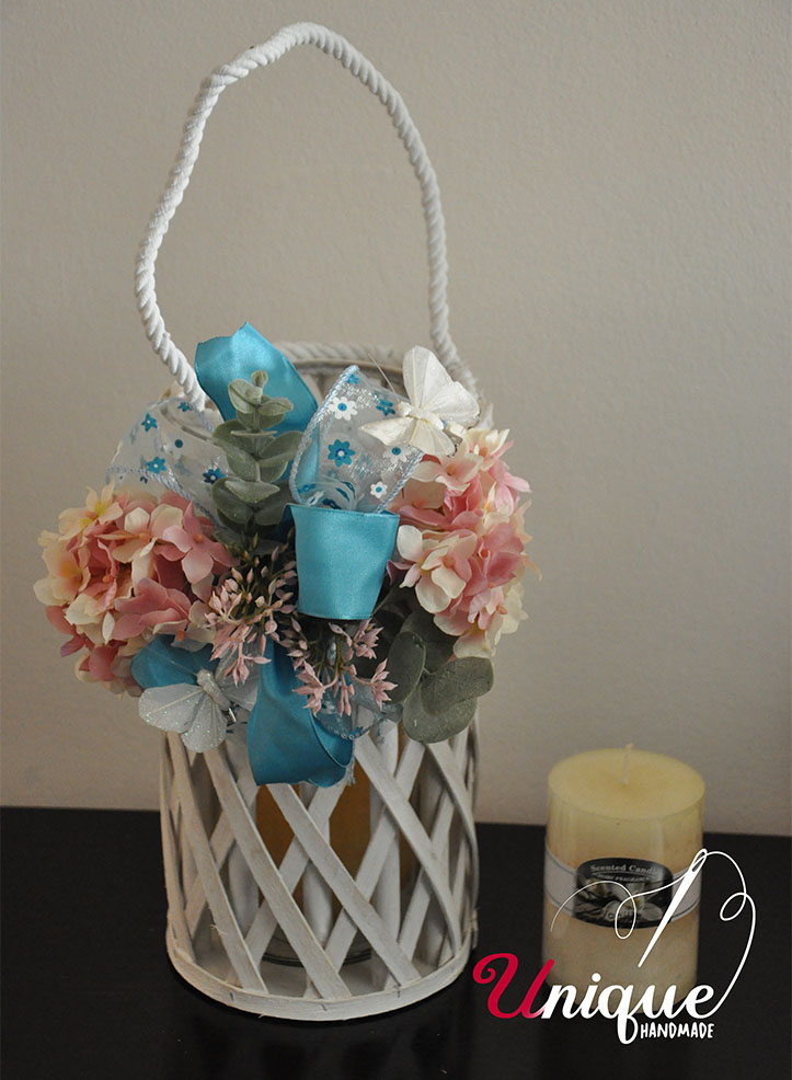 Blue Spring Candle Lantern Easter Decoration