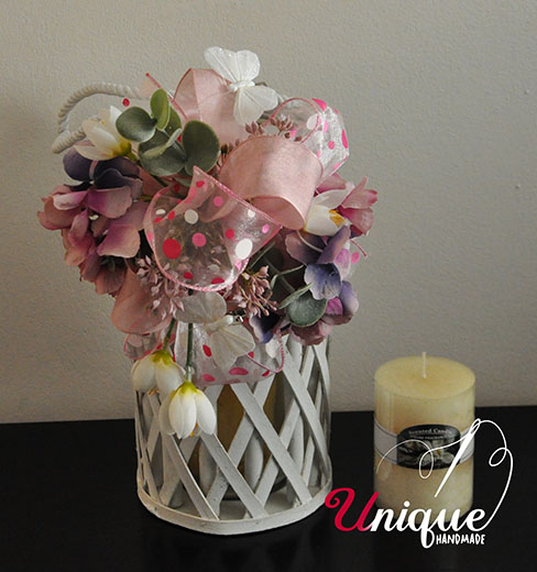 Pink Spring Candle Lantern Easter Decoration