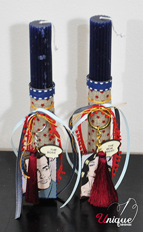 The Boss... The Real Boss Brelock Set of 2 Easter Candles Lampades