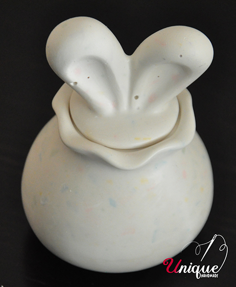 Rabbit Ear Candle Jar Colorful Chips Easter Decoration