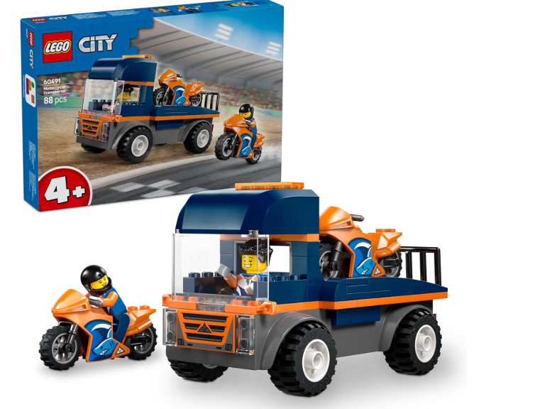 LEGO CITY MOTORCYCLE TRANSPOTER 4+ 88 PCS 60491
