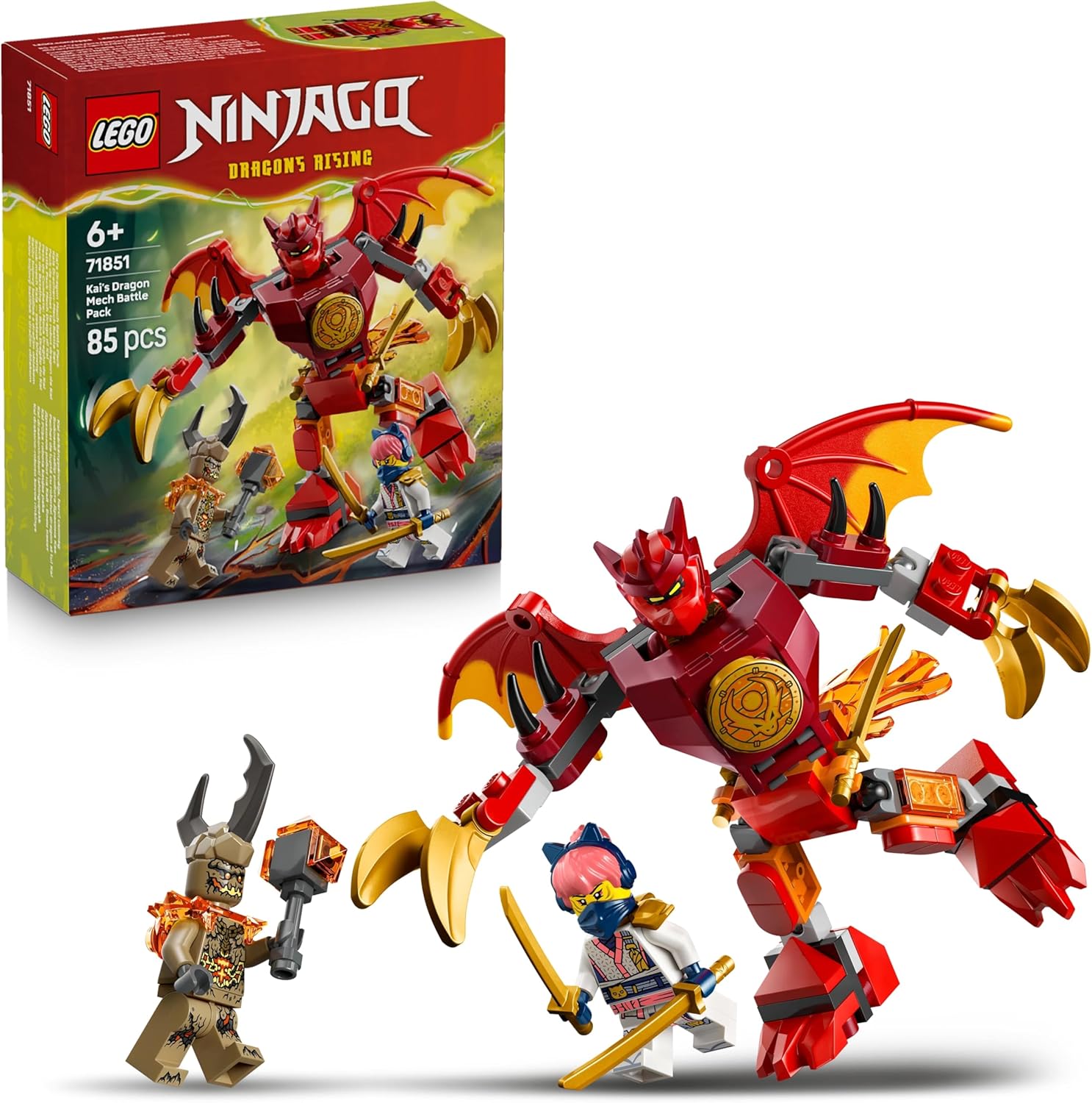 LEGO NINJAGO KAIS DRAGON BATTLE PACK 6+ 85PCS 71851