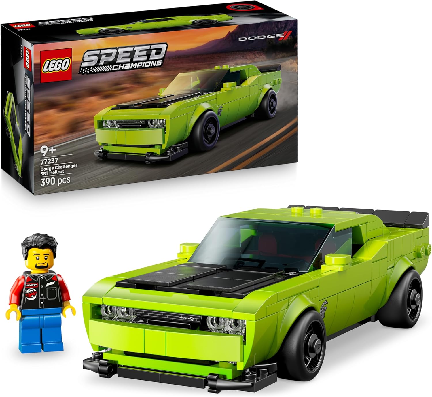 LEGO SPEED CHAMPIONS DODGE CHALLENGER SRT HELLECAT 9+ 390PCS 77237