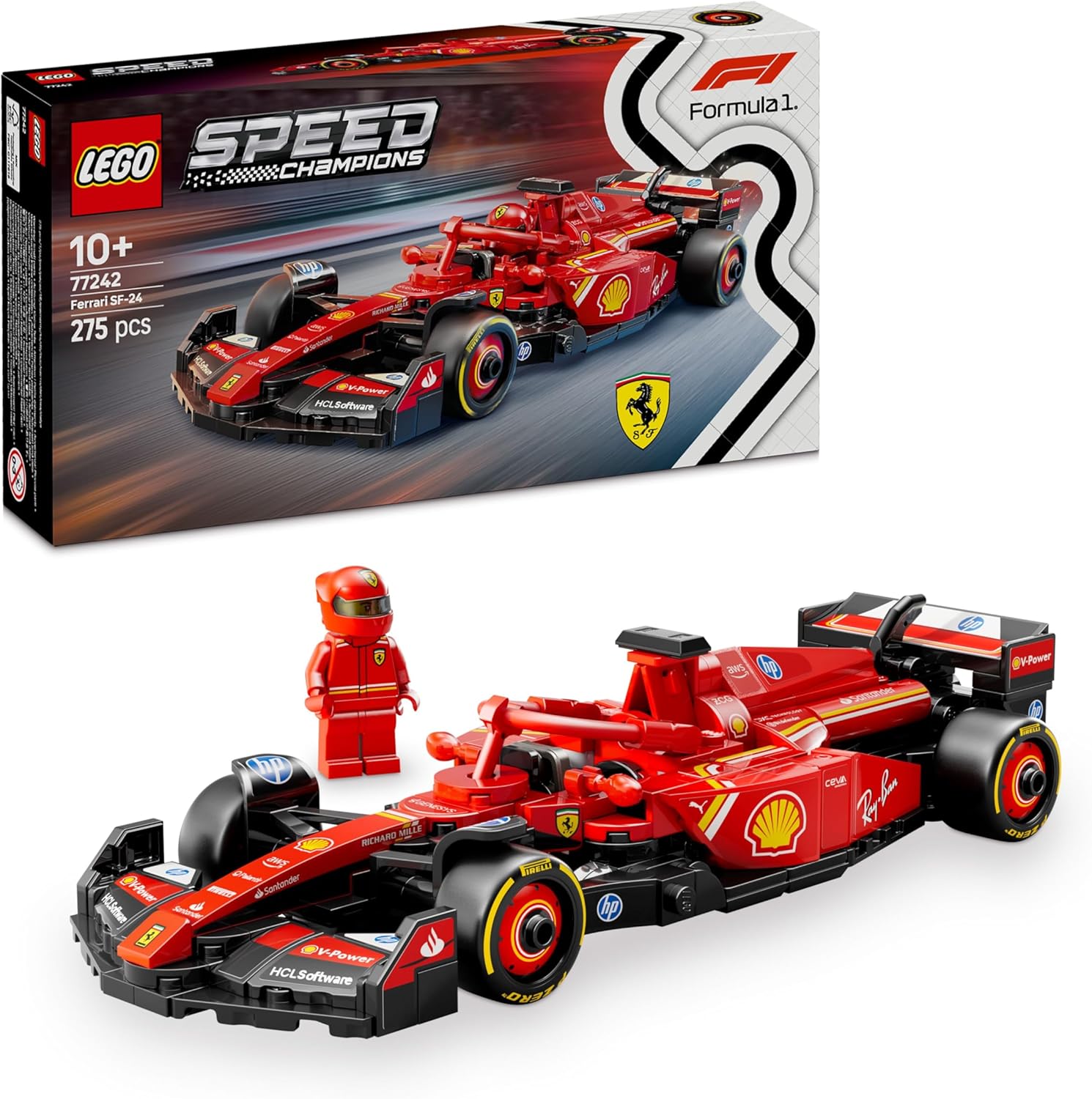 LEGO SPEED CHAMPIONS FERRARI SF-24 RACE CAR 275PCS 10+ 77242